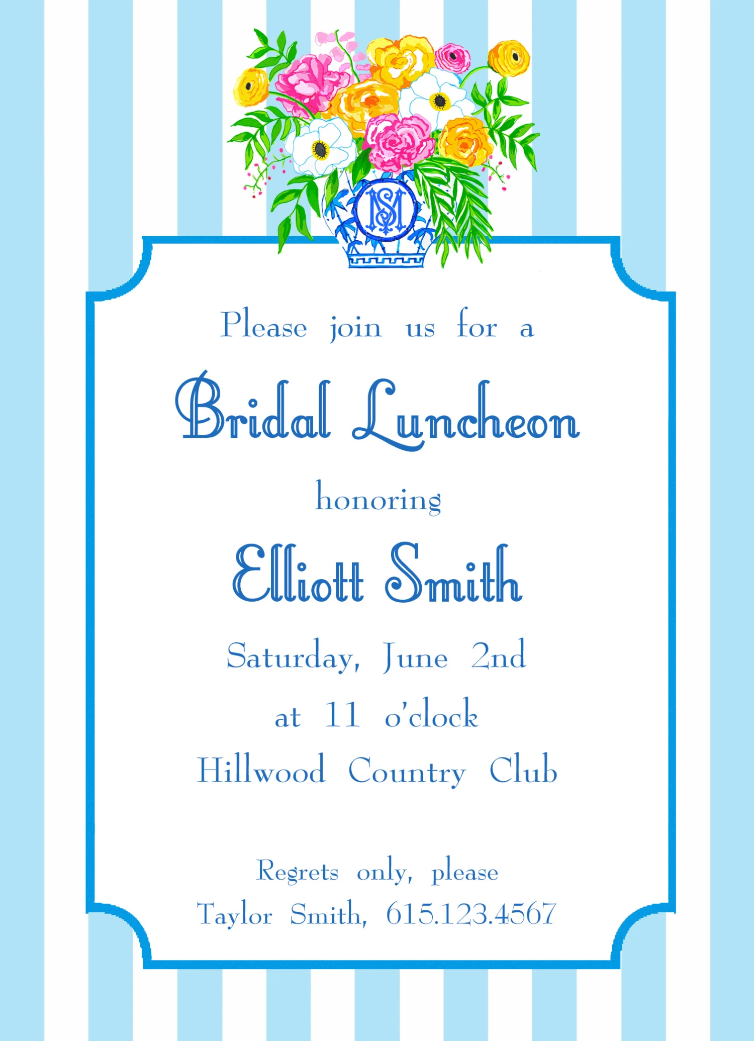 Blossoming Bliss Custom Crest Invitation 1 Blossoming Bliss Custom Crest Invitation