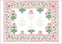 Mughal Blooms Tented Place Cards, Pink