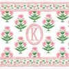 Mughal Blooms Personalized Paper Tear-away Placemat Pad, Pink
