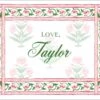 Mughal Blooms Personalized Gift Sticker Label, Set Of 24, Pink