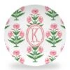 Mughal Blooms Set Of (4) Personalized 10" Dia. Melamine Plates, Pink