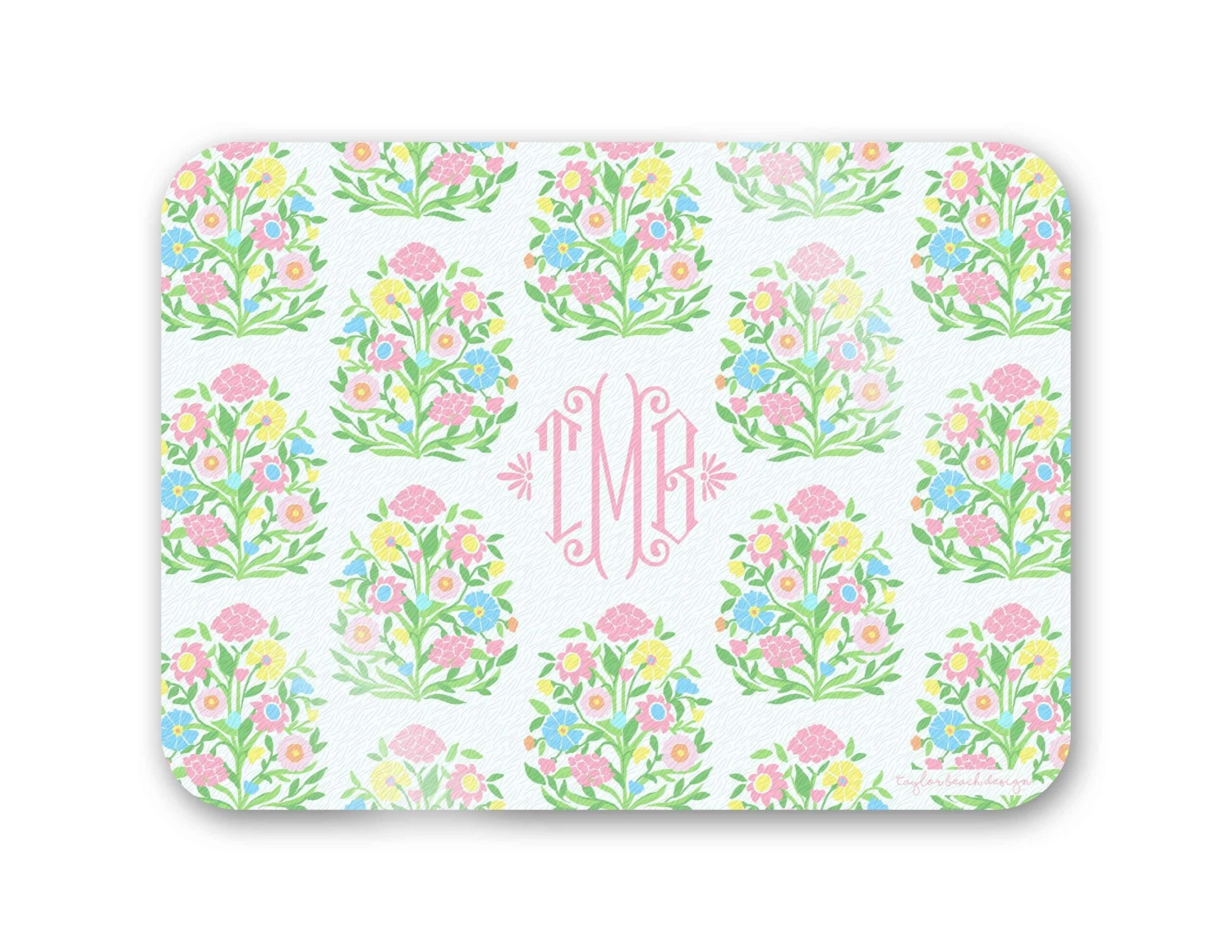 Mughal Bouquet Personalized 16" X 12" Tempered Glass Cutting Board 1 Mughal Bouquet Personalized 16" X 12" Tempered Glass Cutting Board