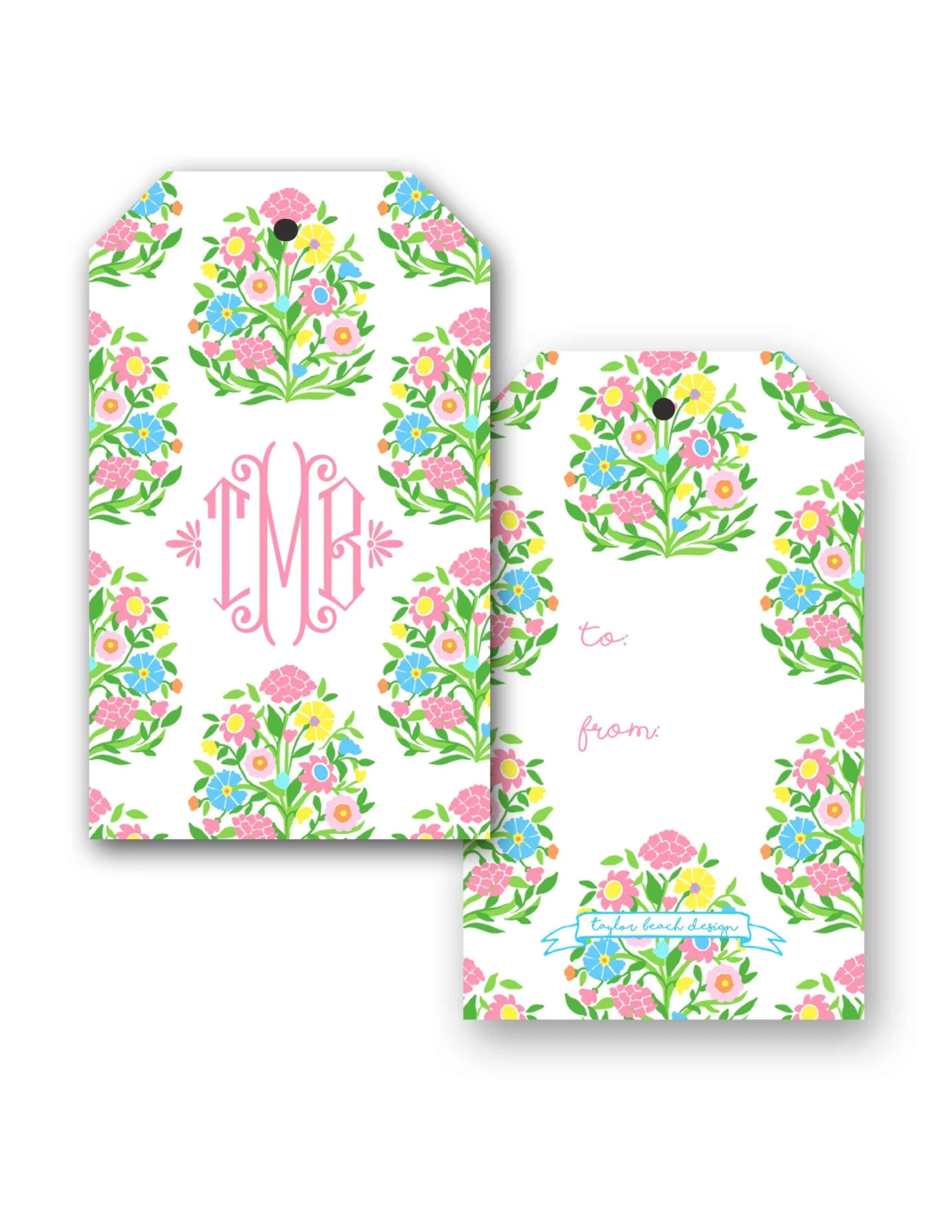 Mughal Bouquet Personalized Hang Tags 1 Mughal Bouquet Personalized Hang Tags