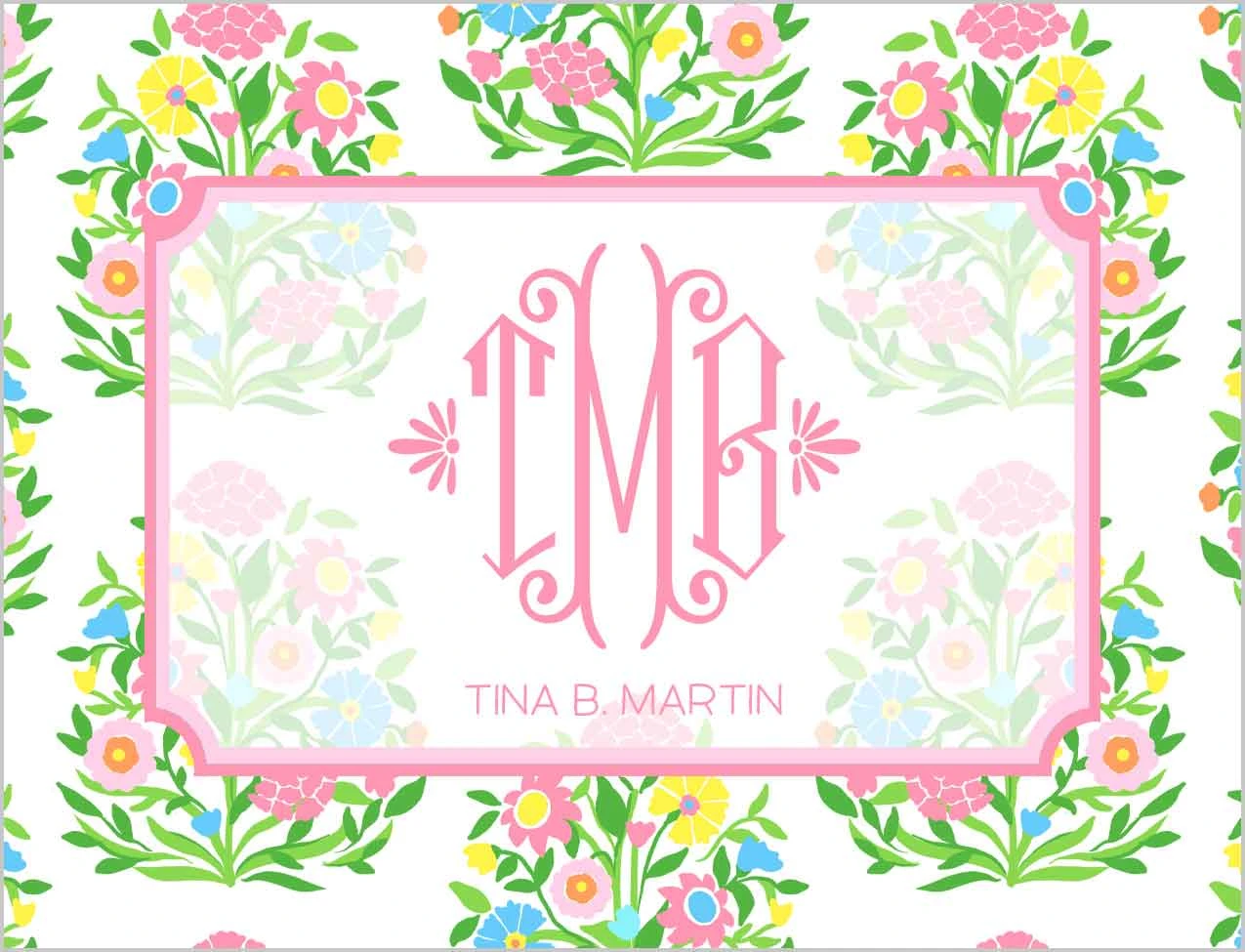 Mughal Bouquet Personalized Gift Sticker Label, Set Of 24 1 Mughal Bouquet Personalized Gift Sticker Label, Set Of 24