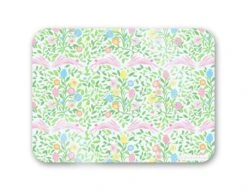 Mughal Bouquet Stripe Easter 16" X 12" Tempered Glass Cutting Board