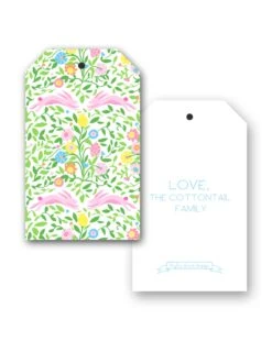 Mughal Bouquet Stripe Personalized Easter Hang Tags