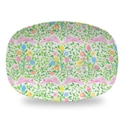 Mughal Bouquet Stripe Easter Melamine Platter