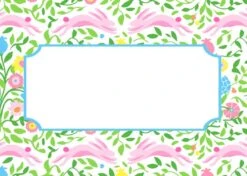 Mughal Bouquet Stripe Easter Tented Place Cards