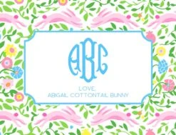 Mughal Bouquet Stripe Easter Personalized Gift Sticker Label, Set Of 24