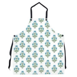 Mughal Blooms Apron, Blue