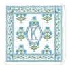 Mughal Blooms Personalized 4"x 4" Paper Coasters, Blue