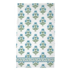 Mughal Blooms Poly Twill Tea Towels, Set Of 2, Blue