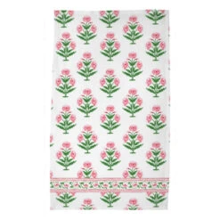 Mughal Blooms Poly Twill Tea Towels, Set Of 2, Pink