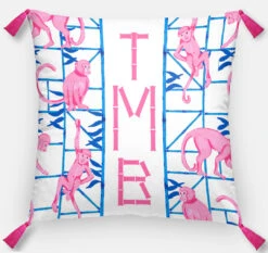 Monkey Trapeze Trellis, Orchid, Euro Pillow & Insert, 26"x26"