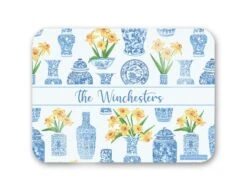 Orient Bouquet Personalized 16" X 12" Tempered Glass Cutting Board