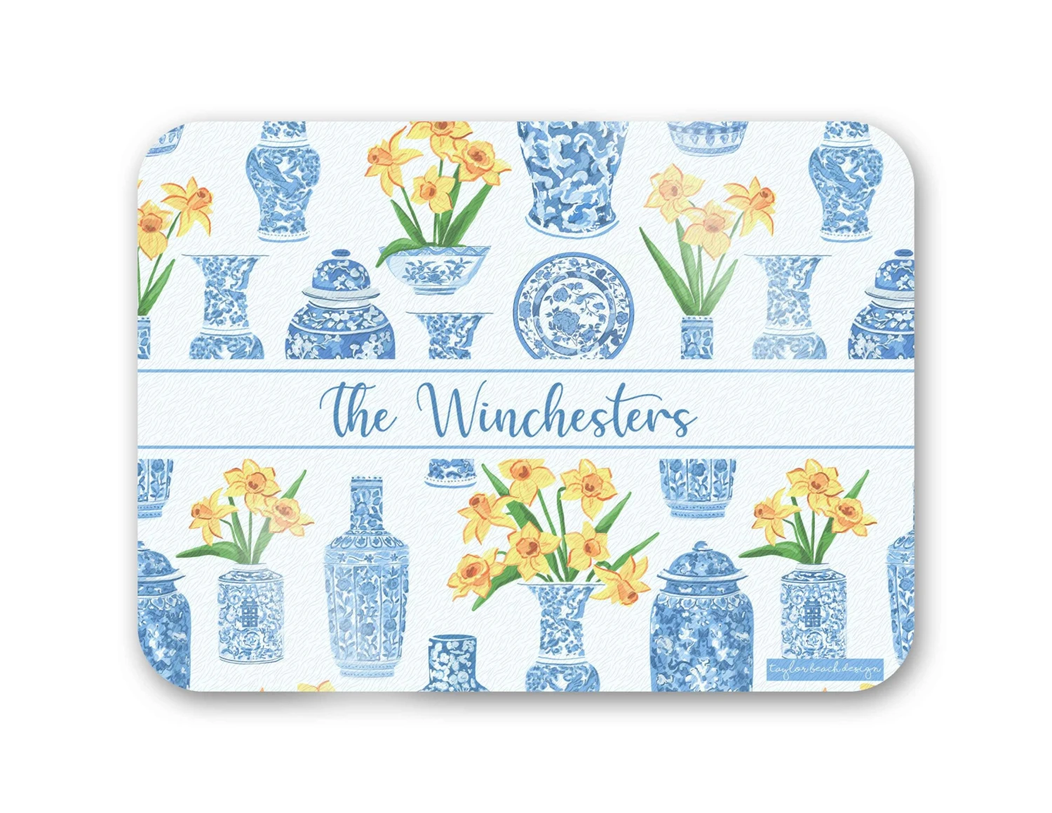 Orient Bouquet Personalized 16" X 12" Tempered Glass Cutting Board 1 Orient Bouquet Personalized 16" X 12" Tempered Glass Cutting Board