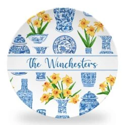 Orient Bouquet Set Of (4) Personalized 10" Dia. Melamine Plates