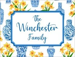 Orient Bouquet Personalized Gift Sticker Label, Set Of 24