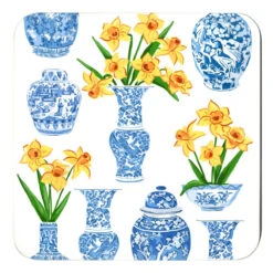 Orient Bouquet 4"x 4" Paper Coasters