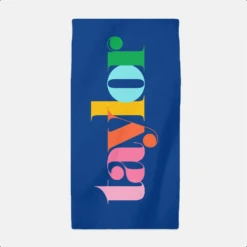 Make It Mine Personalized Beach Towel, Navy