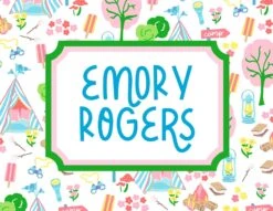 Adventure Camp Personalized Folded Note Cards, White