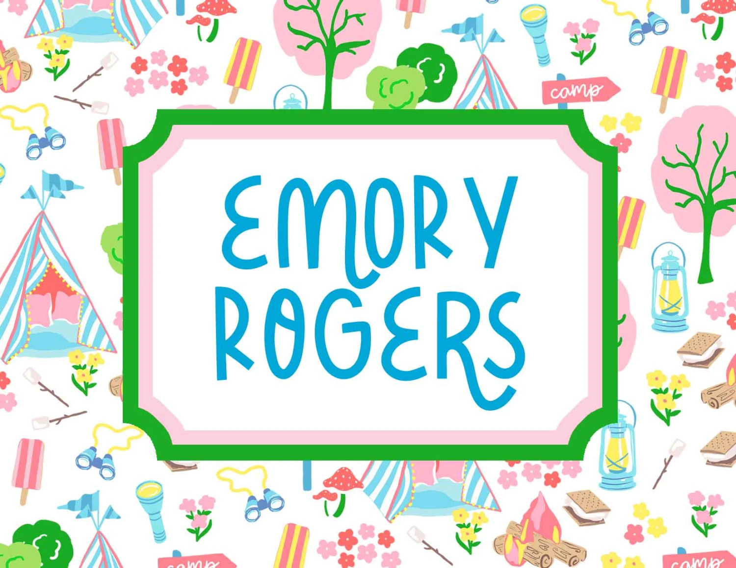 Adventure Camp Personalized Folded Note Cards, White 1 Adventure Camp Personalized Folded Note Cards, White