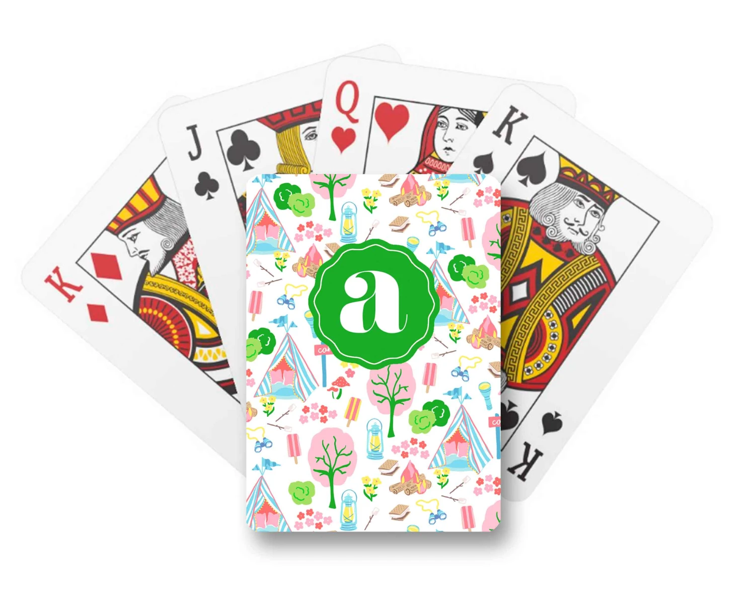 Adventure Camp Personalized Playing Cards, White 1 Adventure Camp Personalized Playing Cards, White