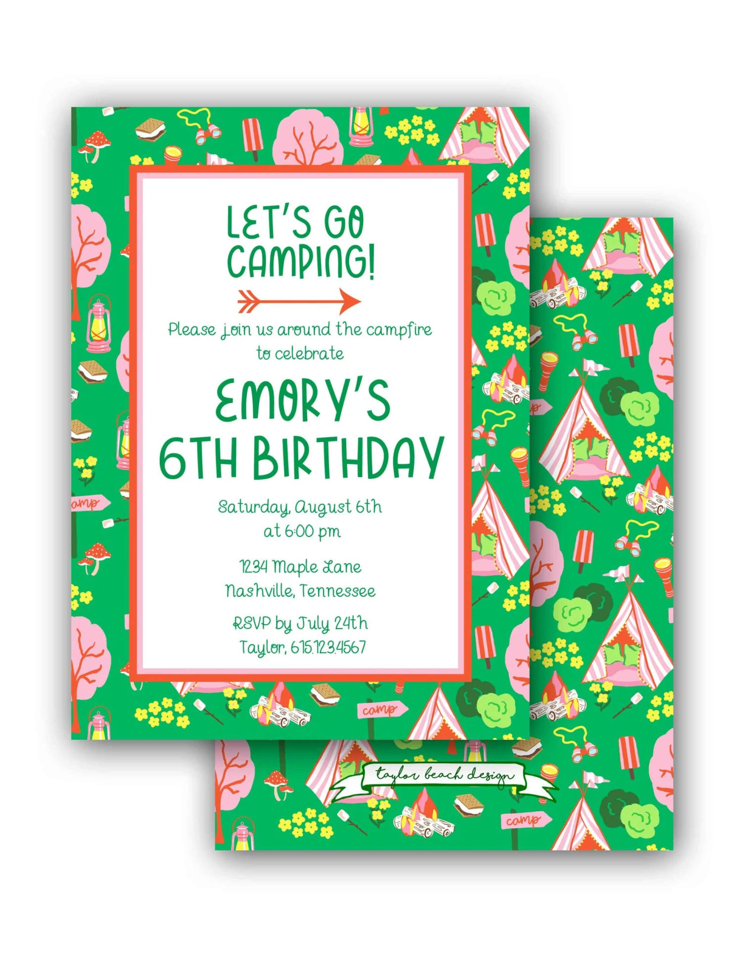 Adventure Camp Invitation, Green 1 Adventure Camp Invitation, Green