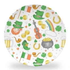 Pinch Me Party Set Of (4) 10" Dia. St. Patrick's Day Melamine Plates