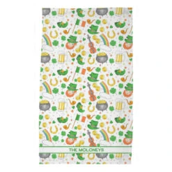 Pinch Me Party Personalized St. Patrick's Day Poly Twill Tea Towels, Set Of 2