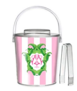 Banana Leaf Crest, Flamingo, 3 Qt. Acrylic Ice Bucket