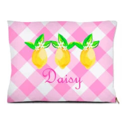 Lovely Lemon, Pink Lemonade, Personalized Pet Bed, (3) Sizes Available