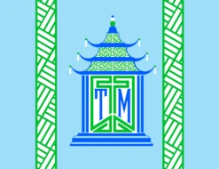 Royal Pagoda, Aquamarine, Personalized Folded Note Cards