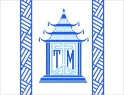 Royal Pagoda, Sapphire, Personalized Folded Note Cards