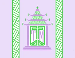 Royal Pagoda, Amethyst, Personalized Folded Note Cards