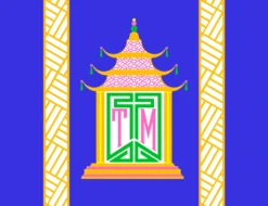 Royal Pagoda, Lapis, Personalized Folded Note Cards