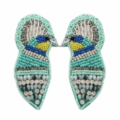Peacock Beaded Statement Earrings