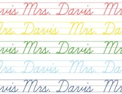 Rainbow Cursive Personalized Folded Note Cards