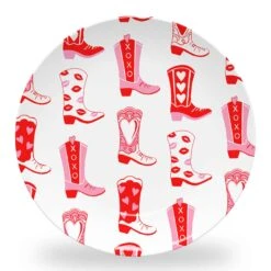 Rootin' Tootin' Valentine's Set Of (4) 10" Dia. Melamine Plates