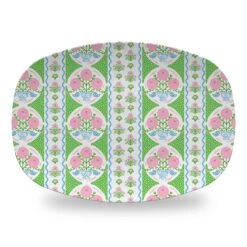 *IN STOCK* Ribbons In Bloom Melamine Platter, Peony