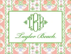 Ribbons In Bloom, Begonia, Gift Sticker Label, Set Of 24