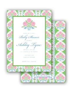 Ribbons In Bloom Invitation, Peony