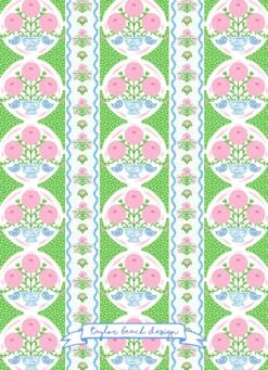 Ribbons In Bloom Invitation, Peony 5 Ribbons In Bloom Invitation, Peony -Gift Supplies Store RIBBONS IN BLOOM BLOCK PRINT PERSONALIZED BATIK PROVENCE FLORAL PATTERN PERSONALIZED INVITATION PEONY BACKSIDE