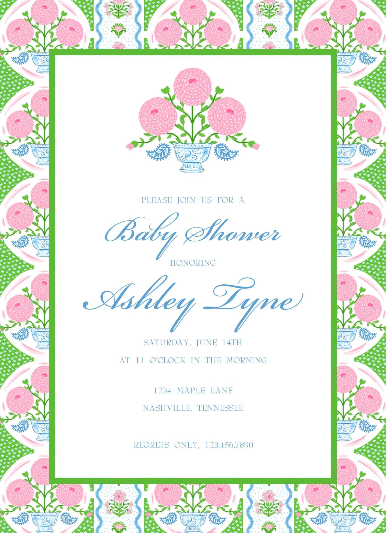 Ribbons In Bloom Invitation, Peony 2 Ribbons In Bloom Invitation, Peony - Image 2