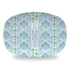 Ribbons In Bloom Personalized Melamine Platter, Hydrangea