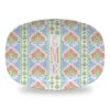 Ribbons In Bloom Personalized Melamine Platter, Periwinkle