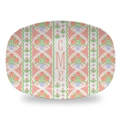 Ribbons In Bloom Personalized Melamine Platter, Begonia