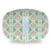 Ribbons In Bloom Personalized Melamine Platter, Peony