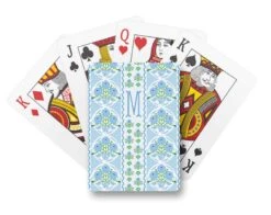 Ribbons In Bloom Personalized Playing Cards, Hydrangea