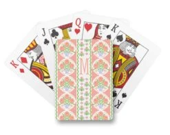 Ribbons In Bloom Personalized Playing Cards, Begonia